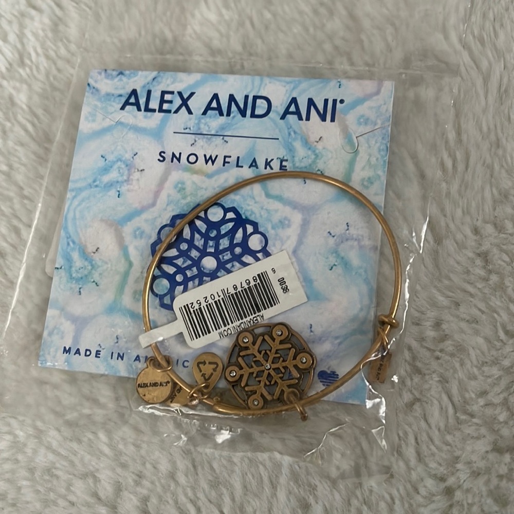 Alex and Ani bangle bracelet w/ snowflake charm